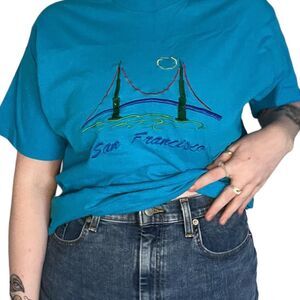 San Fransico Vintage Men's Blue T-shirt